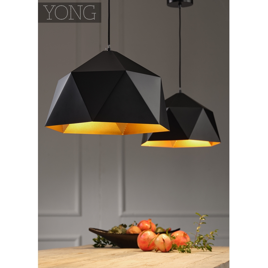 ONLI - Hanglamp aan een koord YONG 1xE27/22W/230V zwart diameter 46 cm