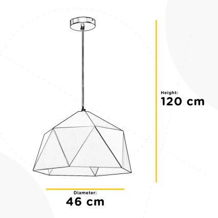 ONLI - Hanglamp aan een koord YONG 1xE27/22W/230V zwart diameter 46 cm