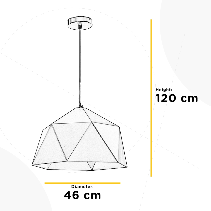 ONLI - Hanglamp aan een koord YONG 1xE27/22W/230V zwart diameter 46 cm
