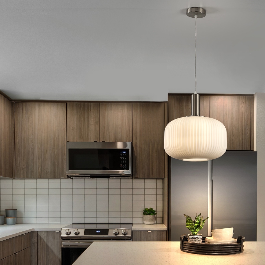 ONLI - Hanglamp aan kabel DOROTY 1xE27/15W/230V wit/glanzend chroom