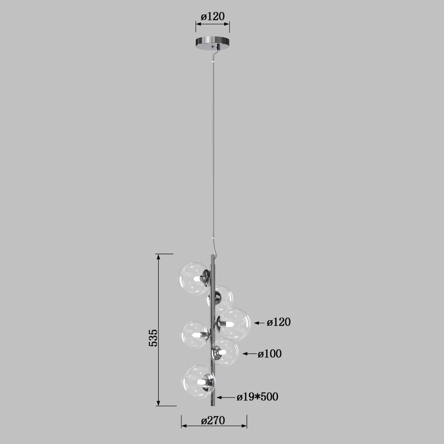 ONLI - Hanglamp met kabel KIMBERLY 6xG9/6W/230V glanzend chroom