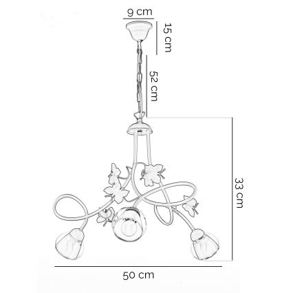 ONLI - Hanglamp voor kinderen BUTTERFLY 3xE14/6W/230V