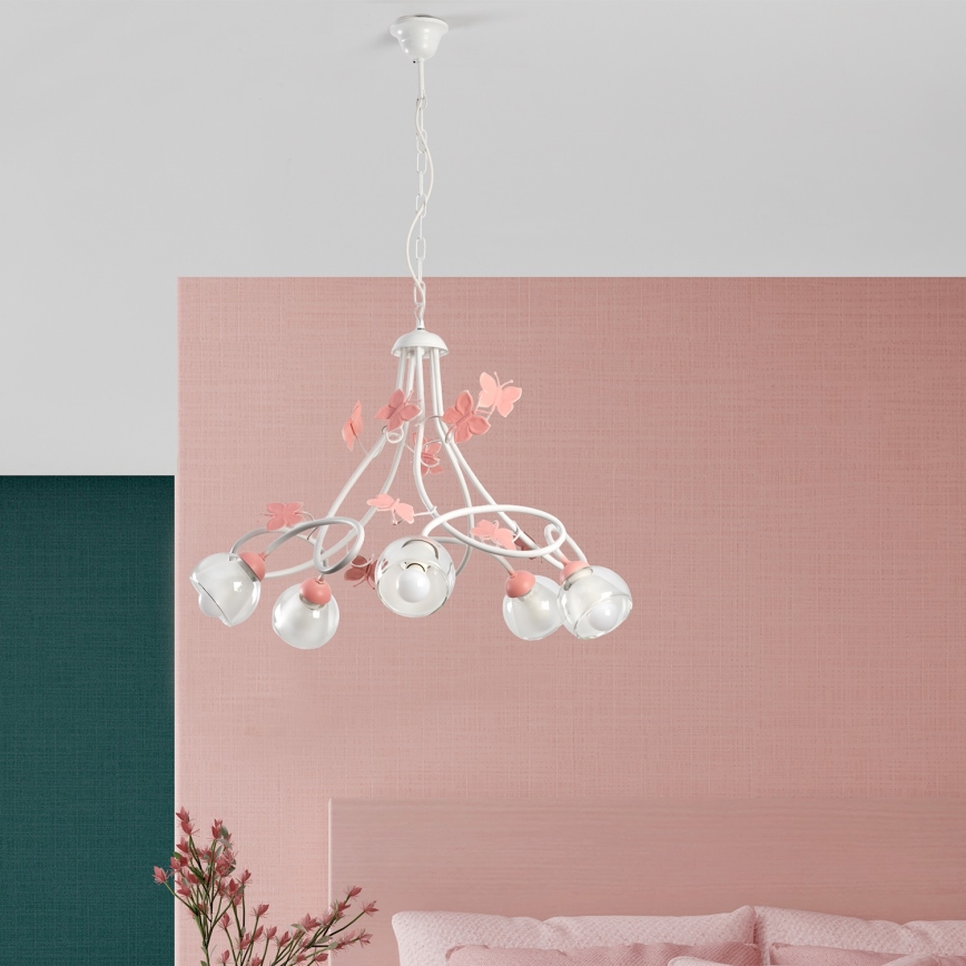 ONLI - Hanglamp voor kinderen BUTTERFLY 5xE14/6W/230V