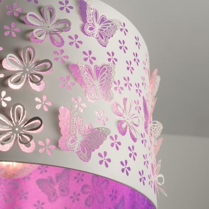 ONLI - Hanglamp voor kinderen TITILLA 1xE27/22W/230V paars/wit