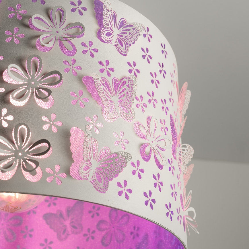 ONLI - Hanglamp voor kinderen TITILLA 1xE27/22W/230V paars/wit