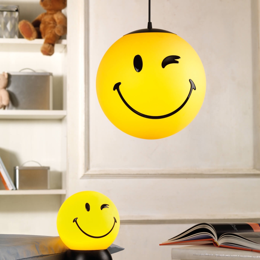 ONLI - Kinderhanglamp SMILEY aan snoer 1xE27/15W/230V geel