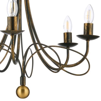 ONLI - Kroonluchter aan ketting MILVIA 5xE14/6W/230V bronskleurig