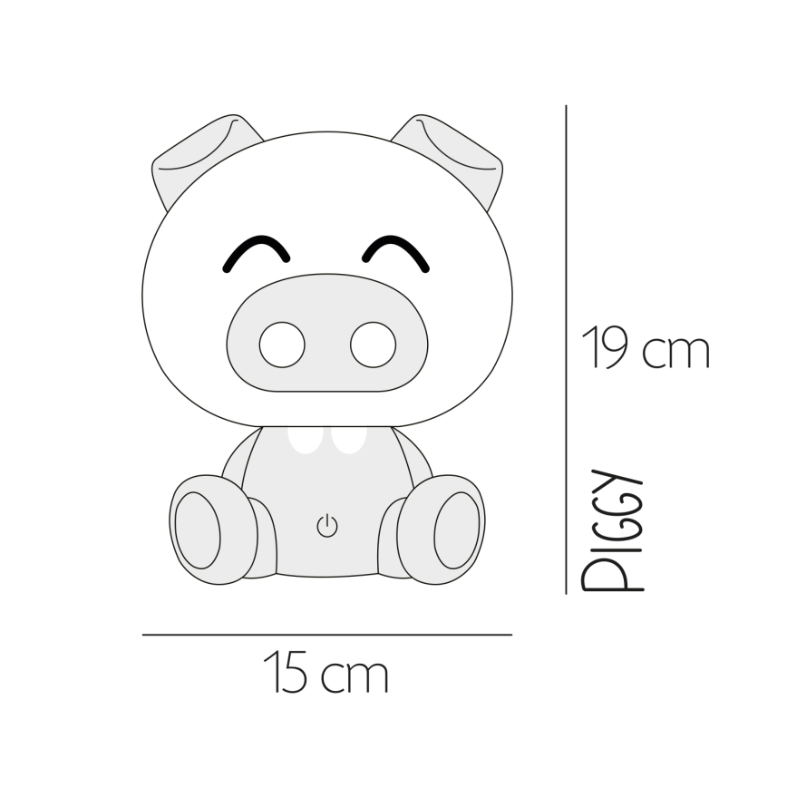 ONLI - LED dimbaar nachtlampje voor kinderen PUPPIES LED/3W/230V 19 cm varkentje/geel