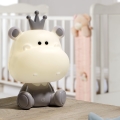 ONLI - LED-dimbaar kindernachtlampje PUPPIES LED/3W/230V 25 cm nijlpaard/grijs