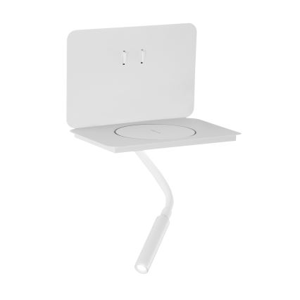 ONLI - LED flexibele lamp met plank WIK LED/6,5W/230V + LED/3W wit