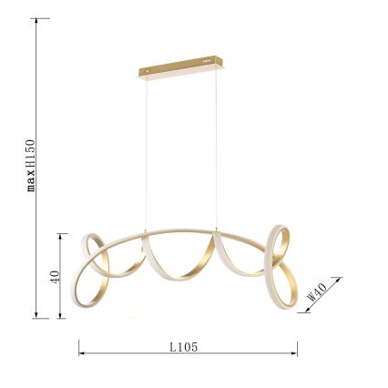 ONLI - LED Hanglamp aan een koord KIRA LED/60W/230V 4000K goud