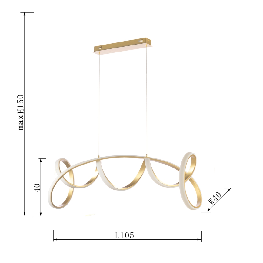 ONLI - LED Hanglamp aan een koord KIRA LED/60W/230V 4000K goud