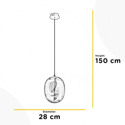 ONLI - LED Hanglamp aan een koord LILLY LED/12W/230V 4000K zwart