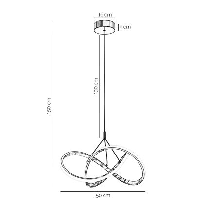 ONLI - LED Hanglamp aan een koord LOOP LED/40W/230V 4000K glanzend chroom