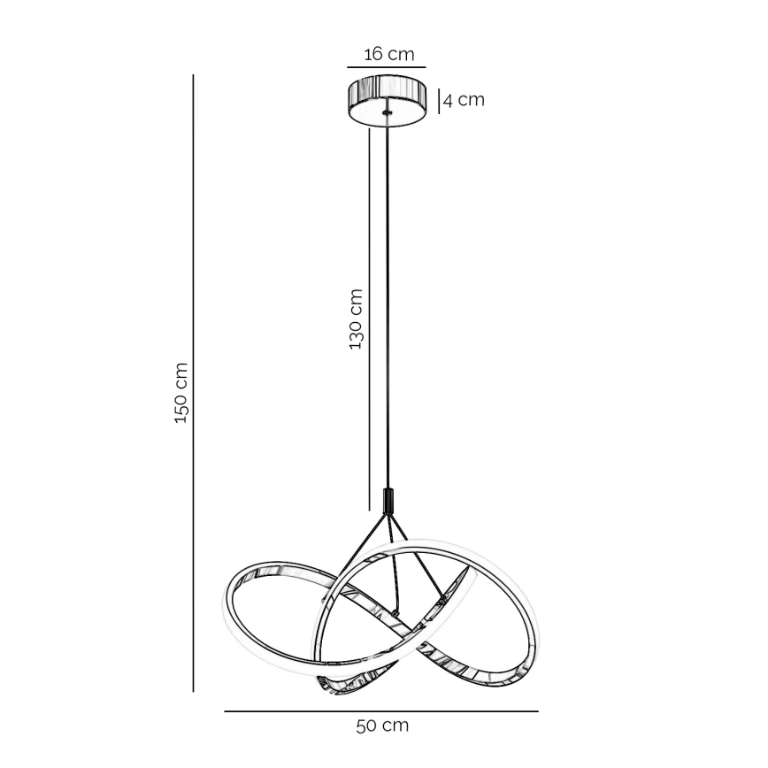 ONLI - LED Hanglamp aan een koord LOOP LED/40W/230V 4000K glanzend chroom
