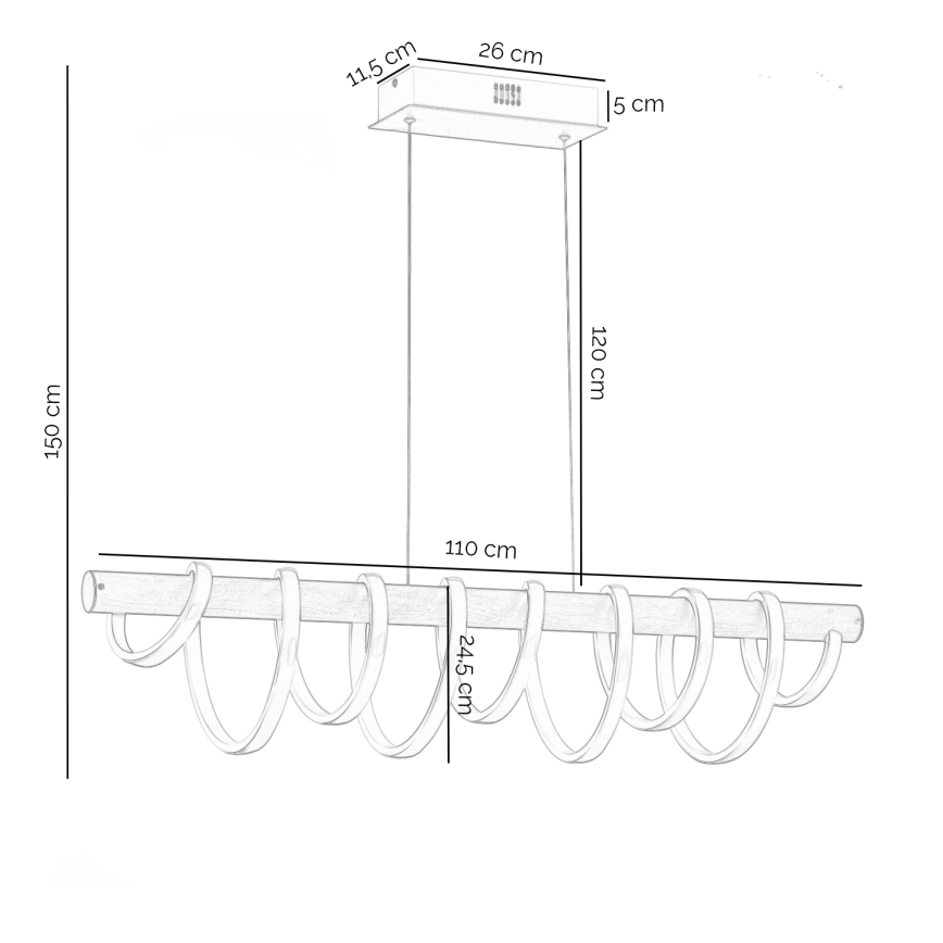 ONLI - LED Hanglamp aan een koord NILO LED/70W/230V 4000K bruin/wit
