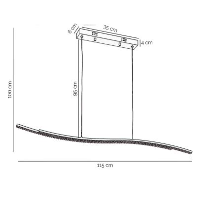 ONLI - LED Hanglamp aan een koord ONDA LED/30W/230V 4000K zwart