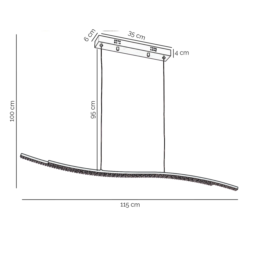 ONLI - LED Hanglamp aan een koord ONDA LED/30W/230V 4000K zwart