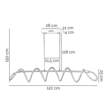 ONLI - LED Hanglamp aan een koord SPIRALE LED/72W/230V 3000K wit