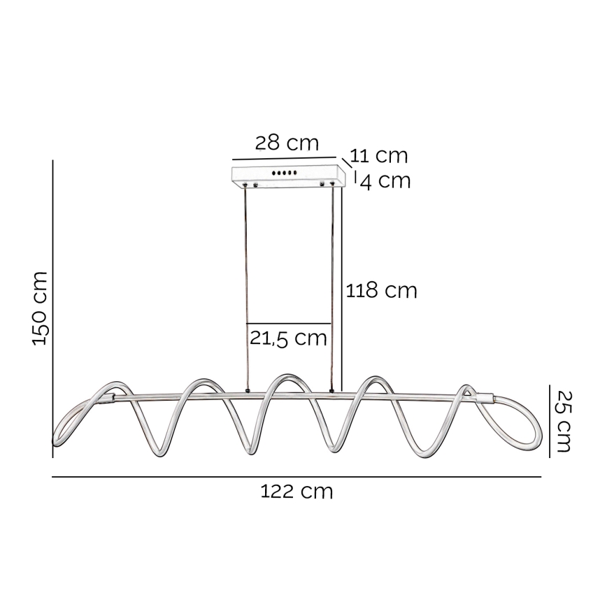 ONLI - LED Hanglamp aan een koord SPIRALE LED/72W/230V 3000K wit