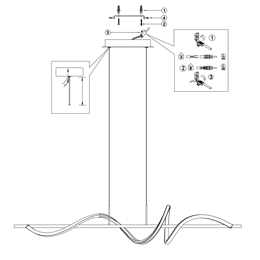 ONLI - LED Hanglamp aan een koord TWIST LED/30W/230V 4000K zwart