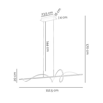 ONLI - LED Hanglamp aan een koord TWIST LED/30W/230V 4000K zwart