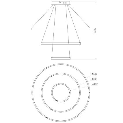 ONLI - LED-hanglamp aan kabel NOELIA LED/40W/230V goud