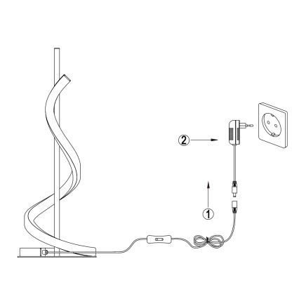 ONLI - LED Tafellamp TWIST LED/12W/230V 4000K 40 cm zwart