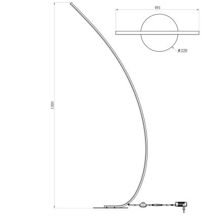 ONLI - LED Vloerlamp NOELIA LED/23W/230V zwart