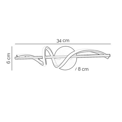 ONLI - LED wand verlichting TWIST LED/25W/230V 4000K zwart