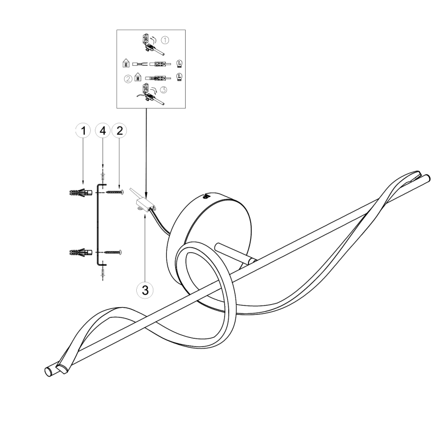ONLI - LED wand verlichting TWIST LED/25W/230V 4000K zwart