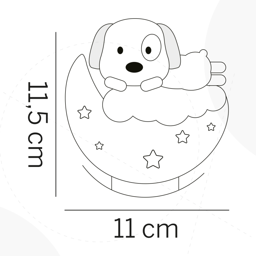 ONLI - LED Oplaadbaar nachtlampje voor kinderen NUVOLINA LED/2,5W/5V 300 mAh hond/blauw