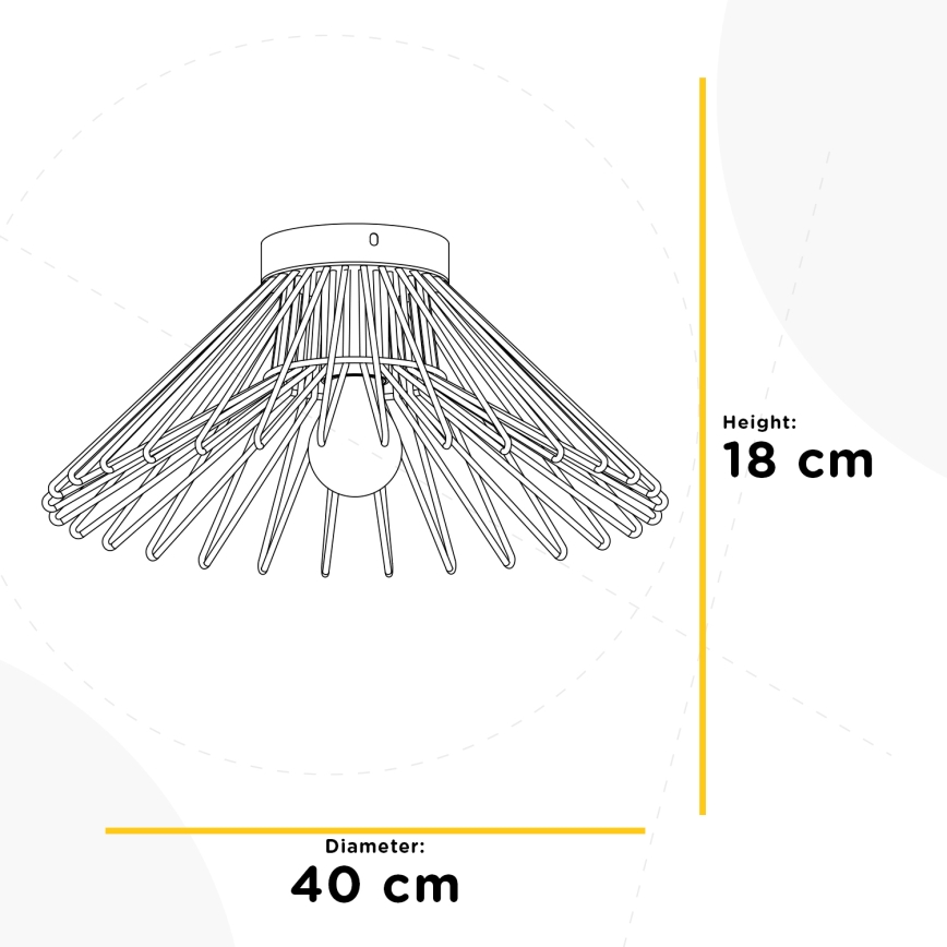 ONLI - Plafondlamp DUCCIO 1xE27/22W/230V diameter 40 cm zwart
