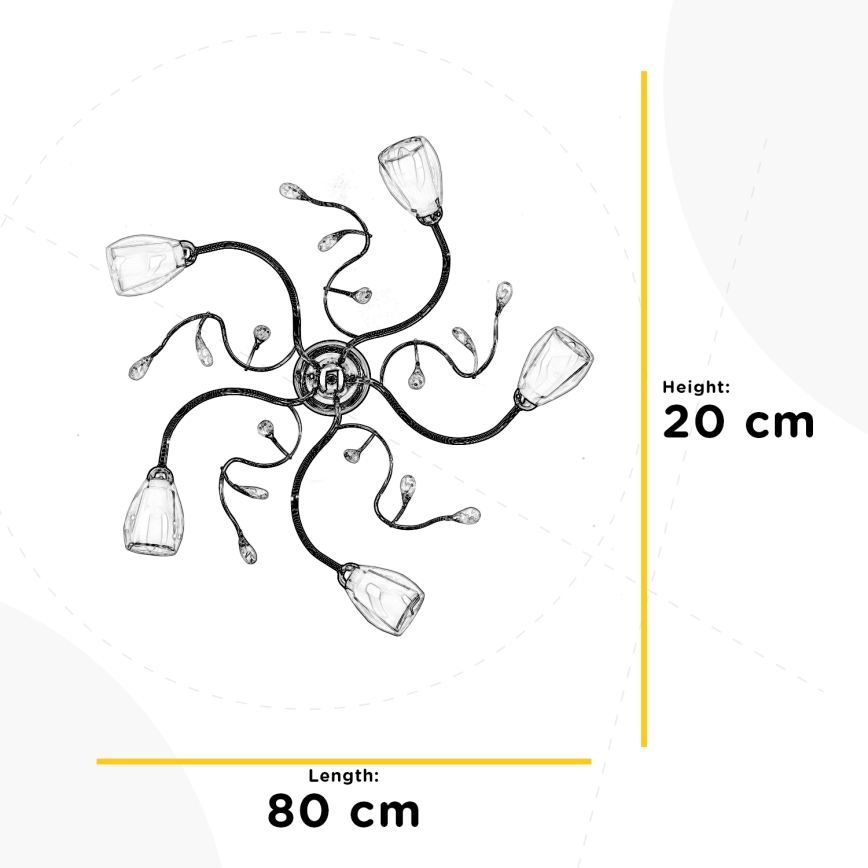 ONLI - Plafondlamp SHARON 5xE14/6W/230V
