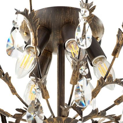 ONLI - Plafondlamp TERESA 5xE14/6W/230V brons