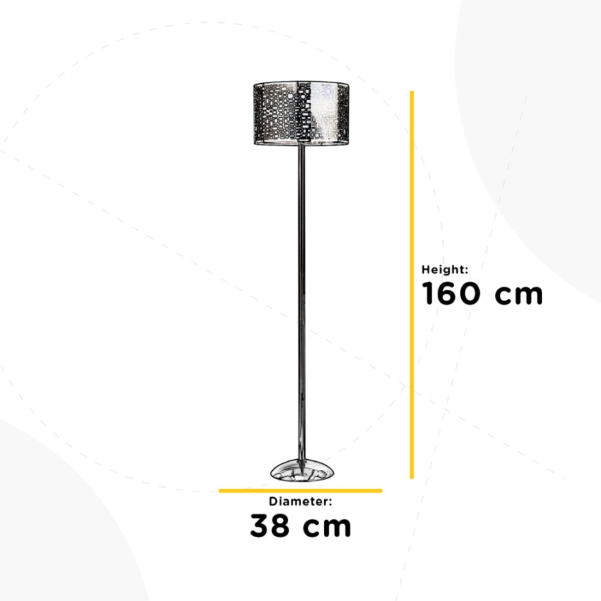 ONLI - Staande Lamp BRUCE 1xE27/15W/230V mat chroom