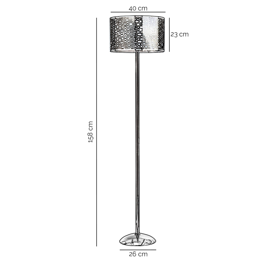 ONLI - Staande Lamp BRUCE 1xE27/15W/230V mat chroom