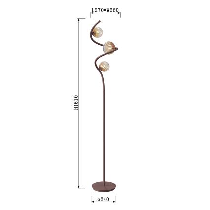 ONLI - Staande Lamp FRIDA 3xG9/10W/230V koper