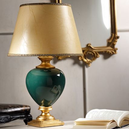 ONLI - Tafellamp AMADEUS 1xE27/15W/230V 72 cm groen/goud