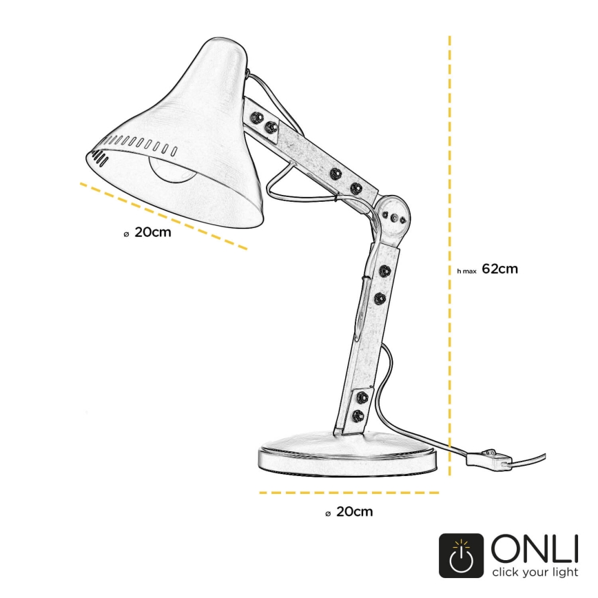 ONLI - Tafellamp ARCHITETTO 1xE27/22W/230V 62 cm grijs/bruin
