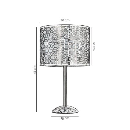 ONLI - Tafellamp BRUCE 1xE27/15W/230V 40 cm mat chroom