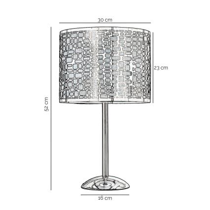 ONLI - Tafellamp BRUCE 1xE27/15W/230V 52 cm mat chroom