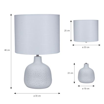 ONLI - Tafellamp ELUMA 2xE27/15W/230V 48 cm wit