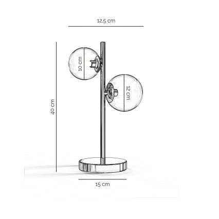 ONLI - Tafellamp KIMBERLY 2xG9/6W/230V 40 cm glanzend chroom