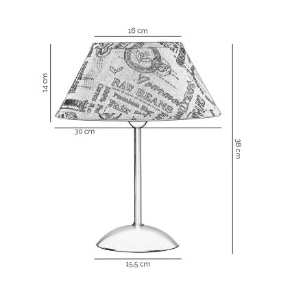 ONLI - Tafellamp MAIDA 1xE27/15W/230V 38 cm bruin