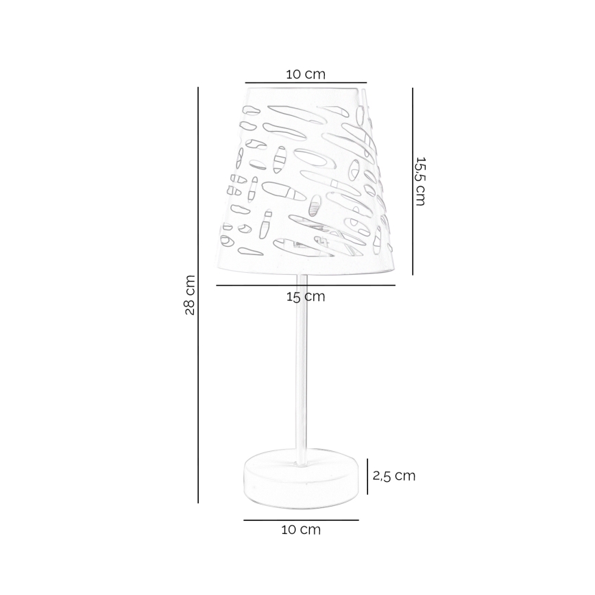 ONLI - Tafellamp RICKY 1xE14/10W/230V 28 cm wit