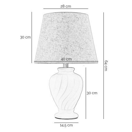 ONLI - Tafellamp VORTICE 1xE27/22W/230V 64 cm crème