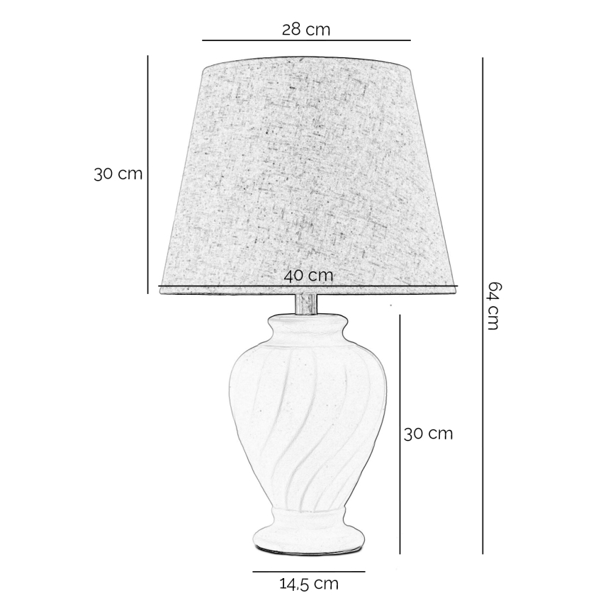 ONLI - Tafellamp VORTICE 1xE27/22W/230V 64 cm crème