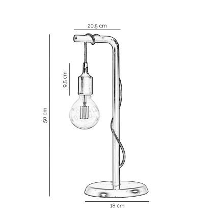 ONLI - Tafellamp WIRE 1xE27/15W/230V 50 cm grijs/wit