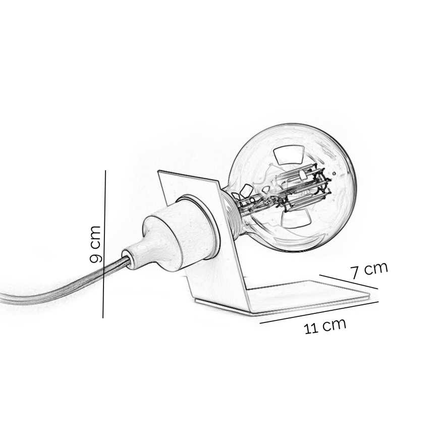 ONLI - Tafellamp WIRE 1xE27/15W/230V 9 cm grijs/wit